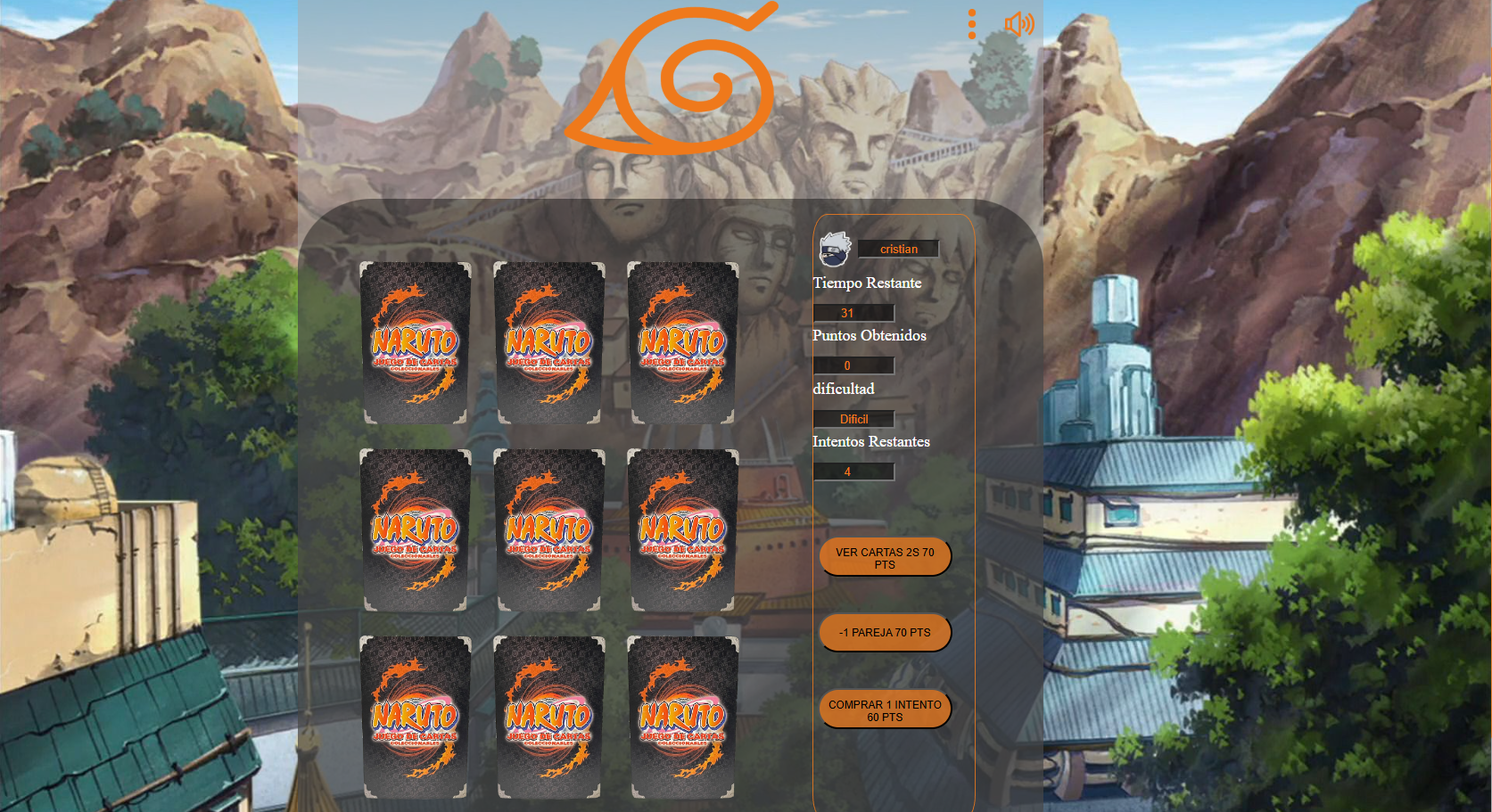  page game cards naruto